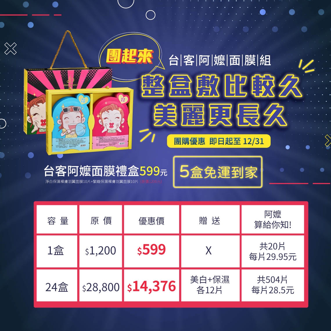 台客阿嬤面膜 開團囉